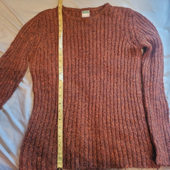 Vintage Benetton Italy Mohair Blend Rib Knit Sweater size small Pumpkin Spice - Picture 6 of 9